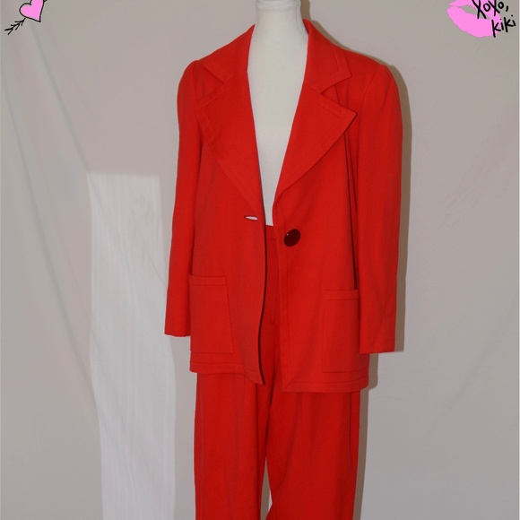David Hayes I MAGNIN Red Pant Suit - Picture 2 of 8